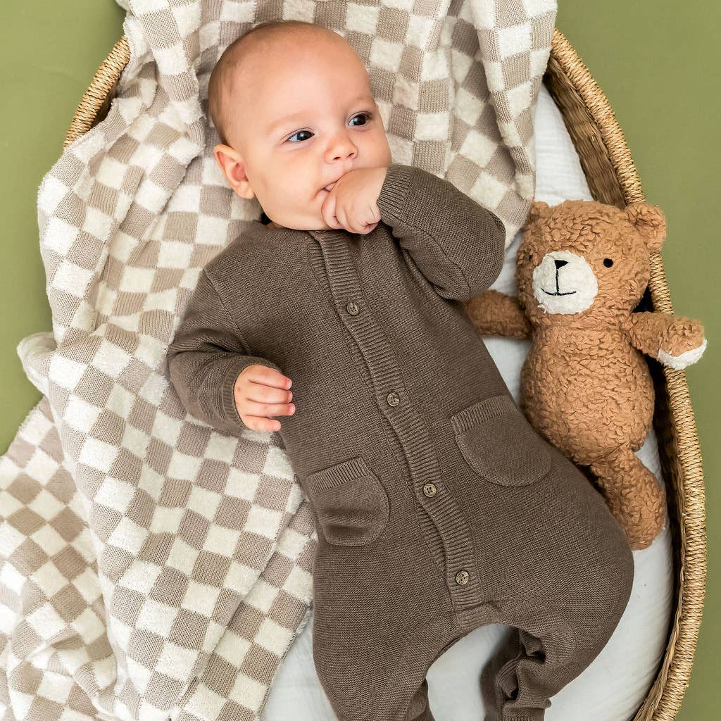 Peanut Lil Bear- Organic Sherpa Knit Stuffed Animal Baby Toy