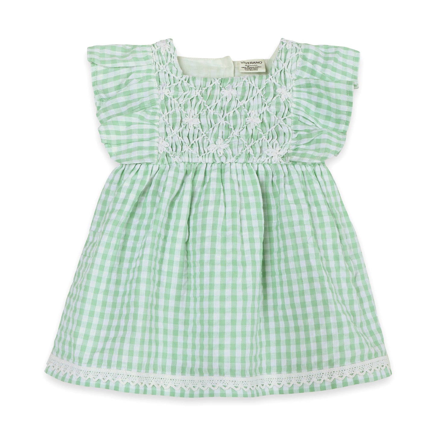 Forest Gingham Baby Dress + Bloomer (Organic)