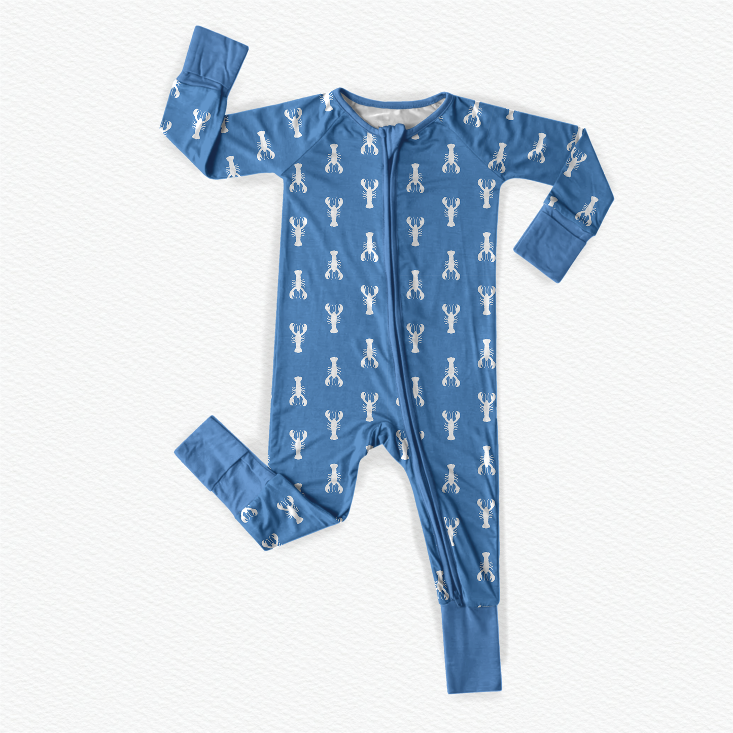 Keegan - Blue Lobster Zippy Romper