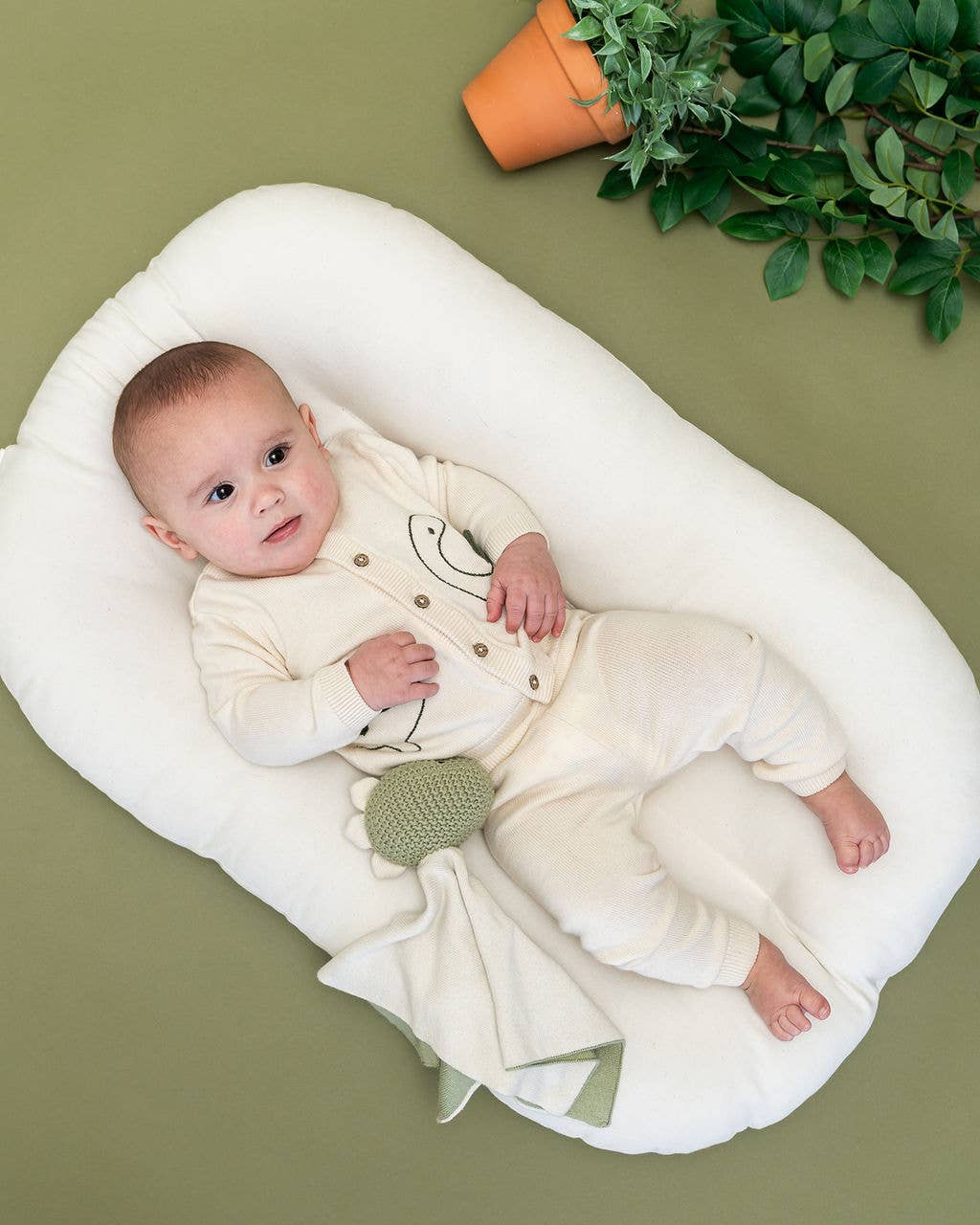 Dinosaur - Organic Baby Lovey Security Blanket