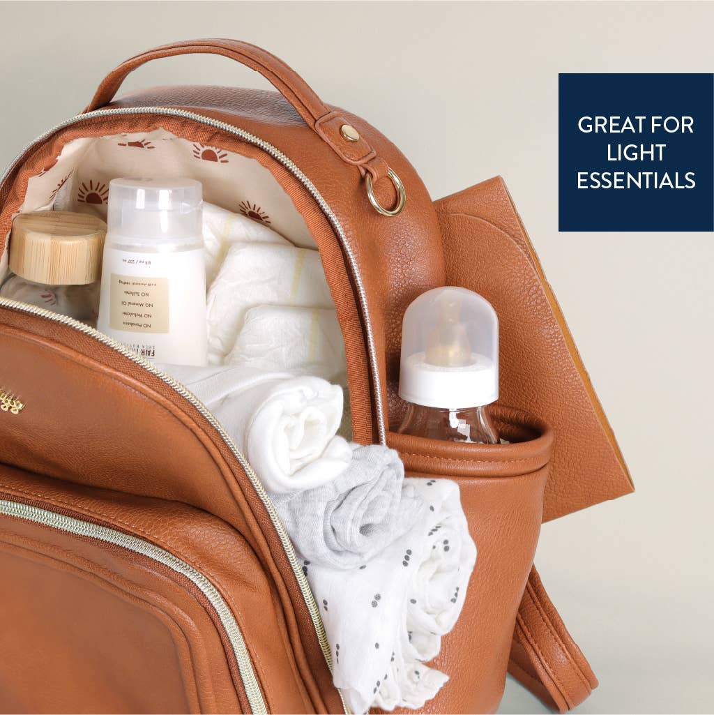 Cognac Itzy Mini Plus Backpack Diaper Bag