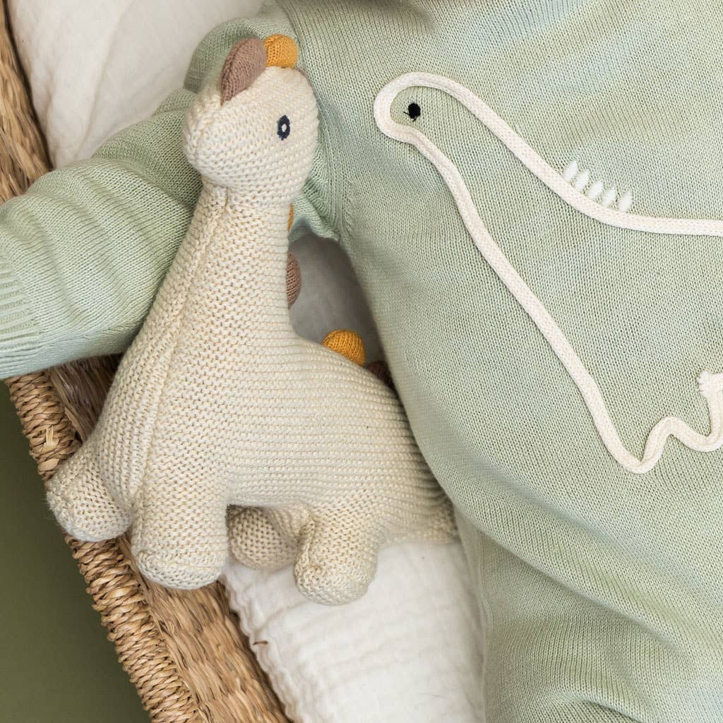 Little Dino - Organic Knit Stuffed Animal Baby Toy