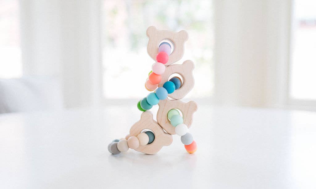 Mini Bear Teething Toy Sensory Ring for Baby
