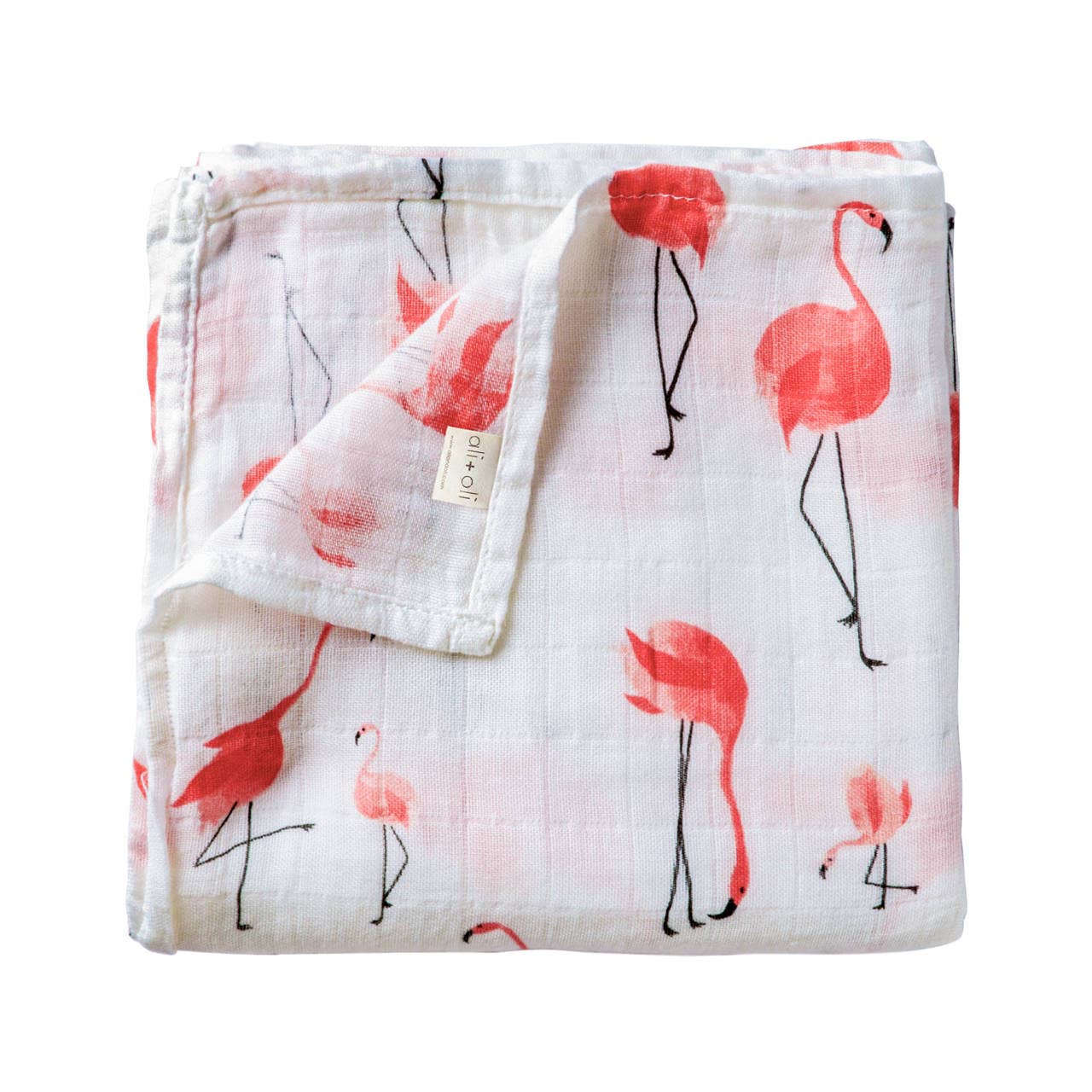 Bamboo Muslin Swaddle Blanket (Flamingo)