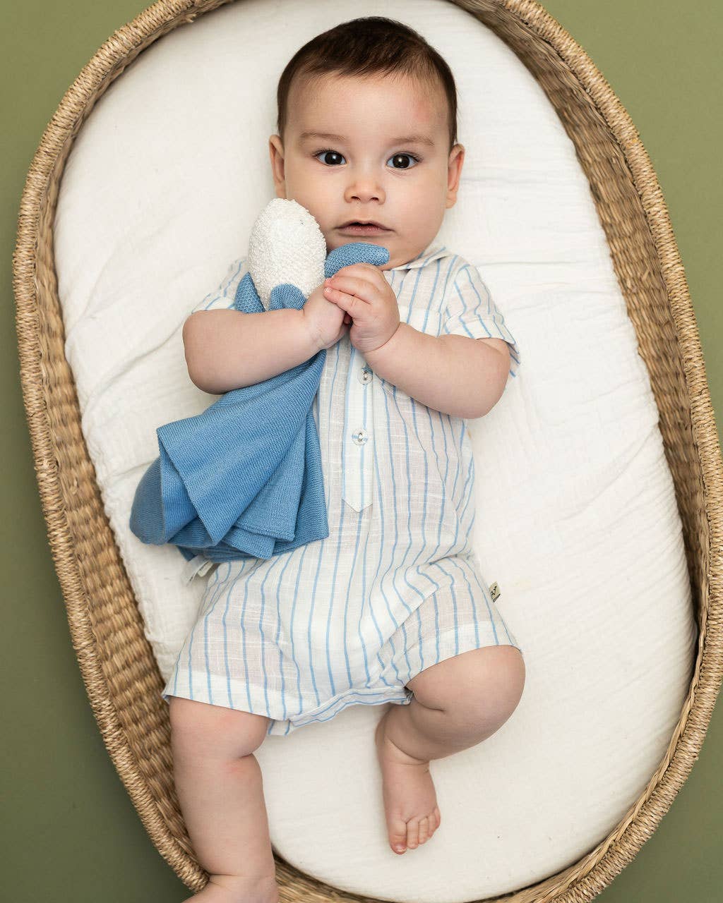 Blue Whale - Organic Baby Lovey Security Blanket