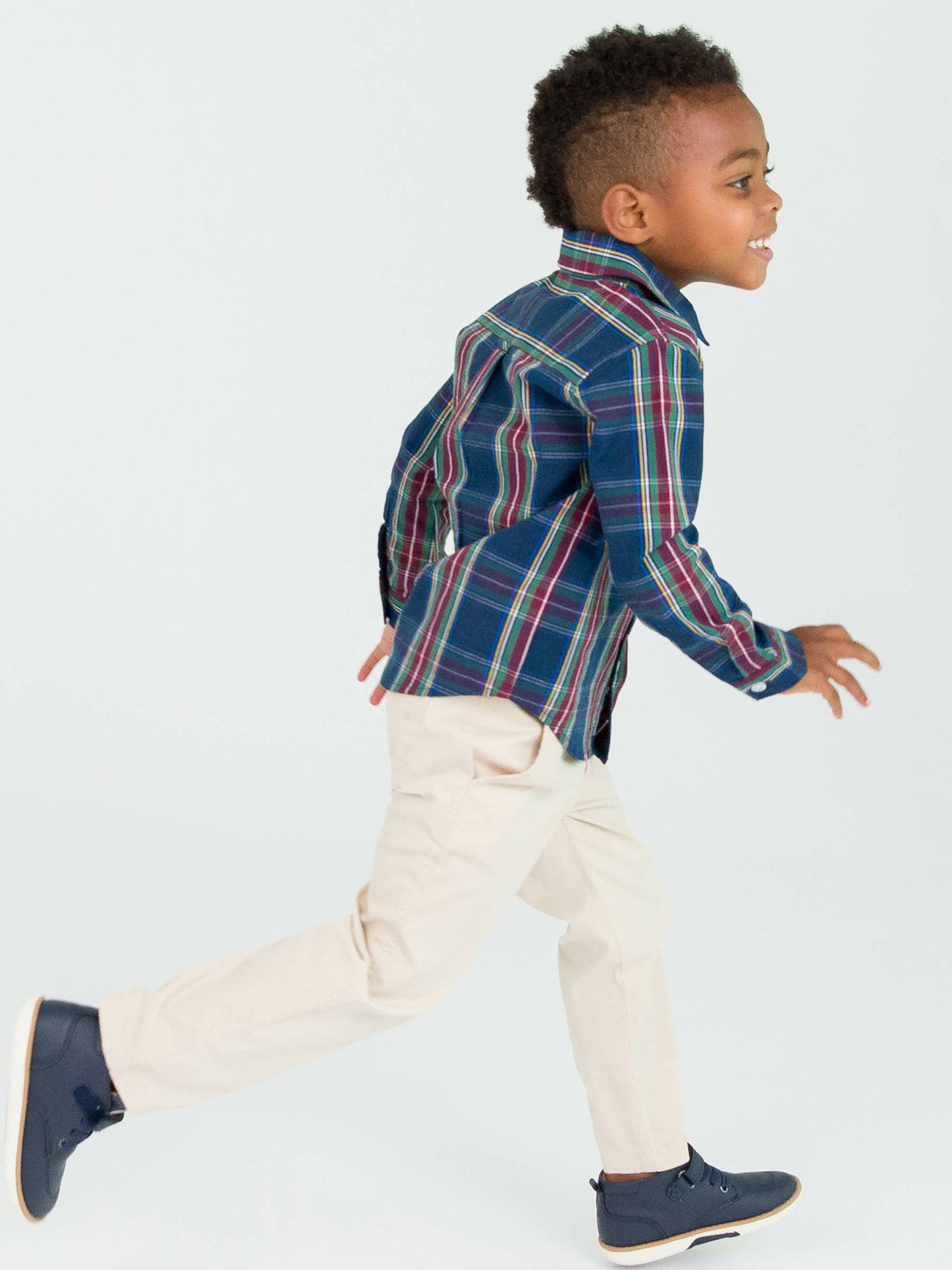 Boys Winter Nights Plaid Long Sleeve Button Down Shirt