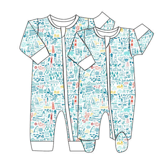 Maine Zip Baby Onesie