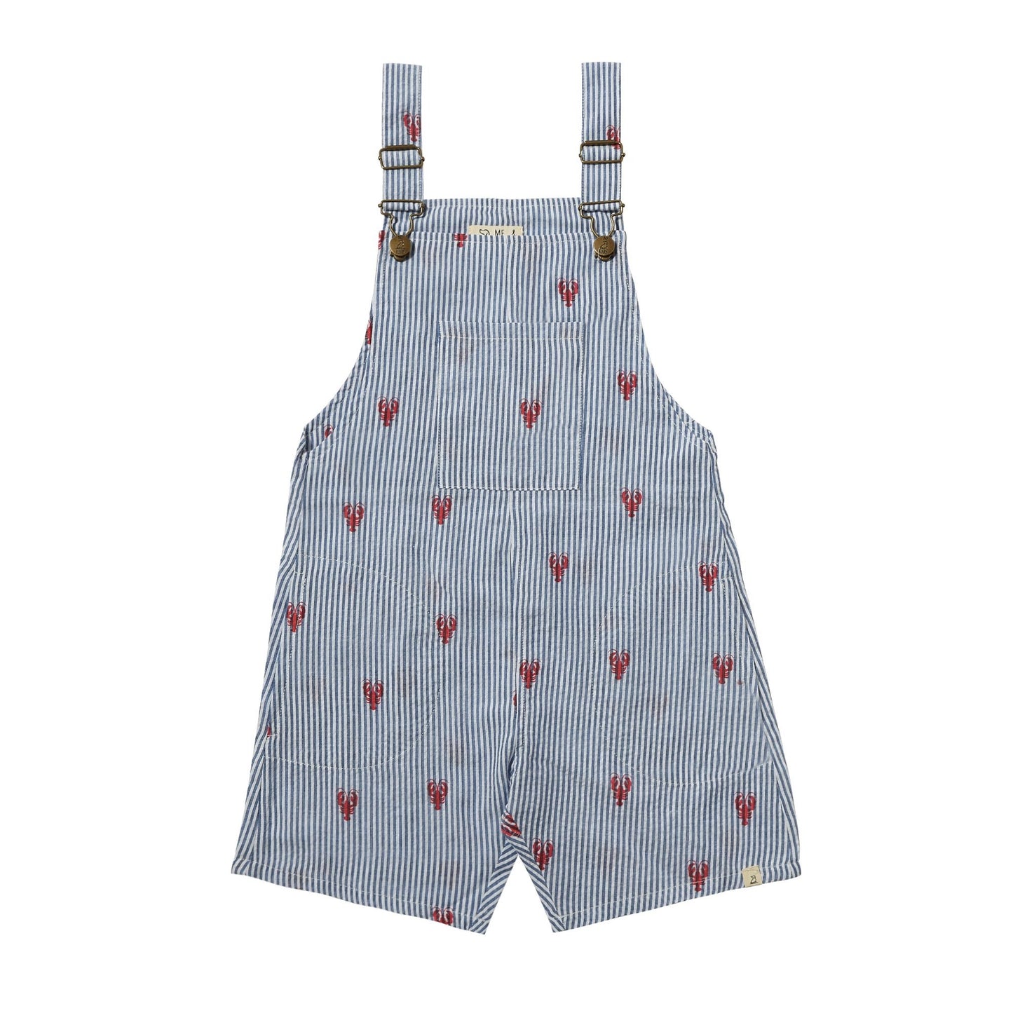 GALLEON Woven Buckle Overalls-Lobster Seersucker
