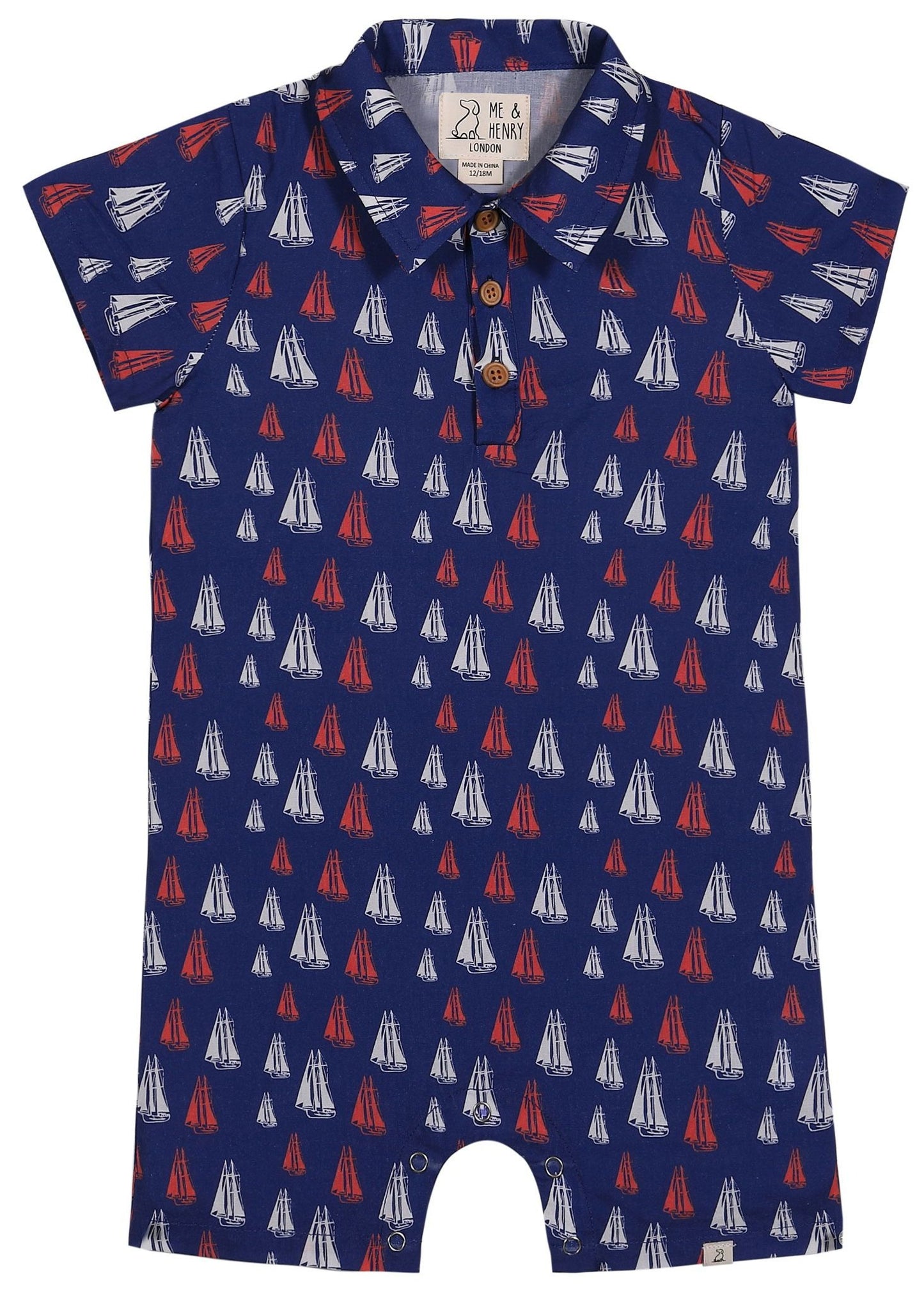 MOLOKAI Printed woven romper - Sailboats