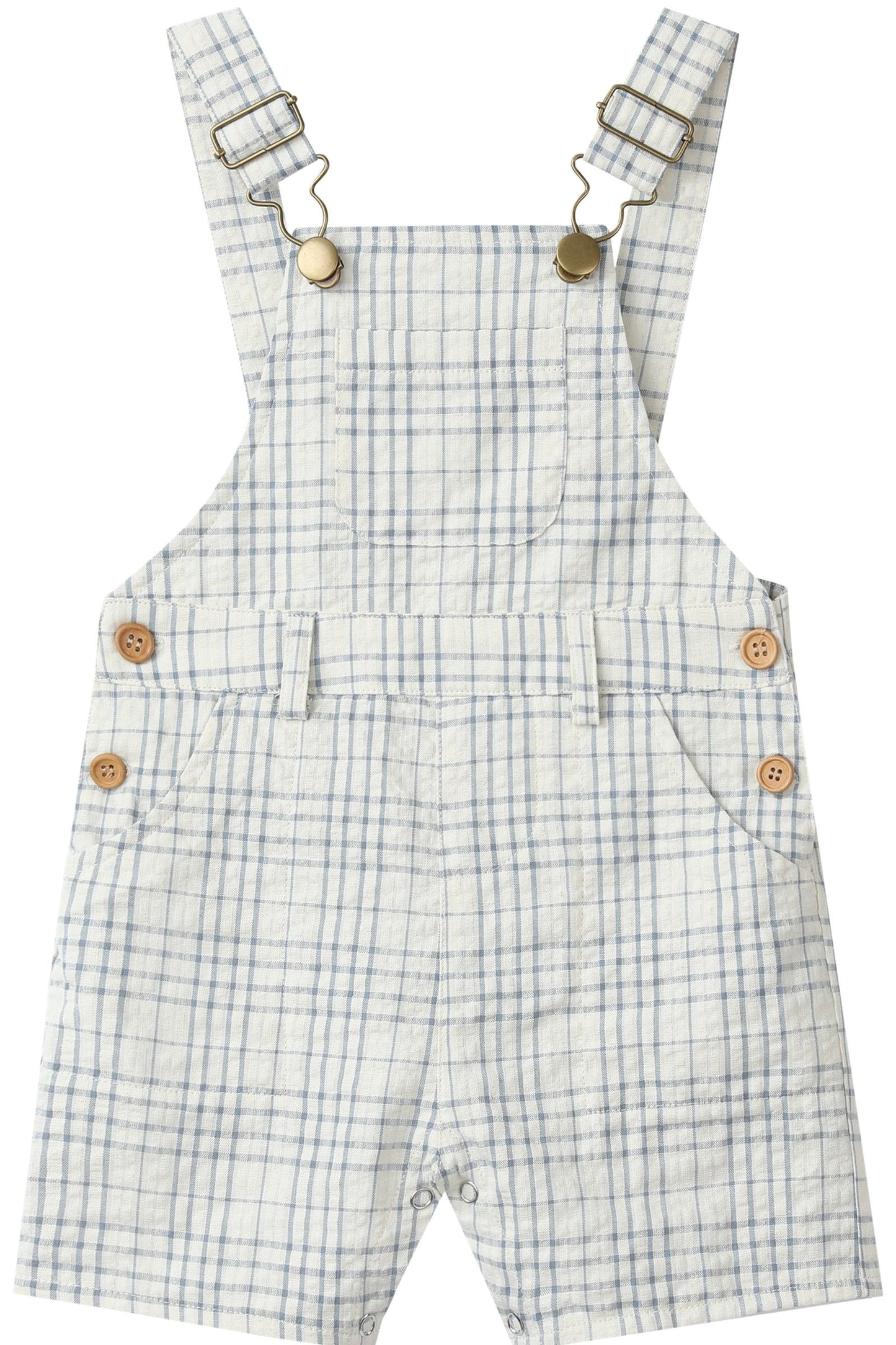 GALLEON Woven overalls - Chambray/Cream Plaid