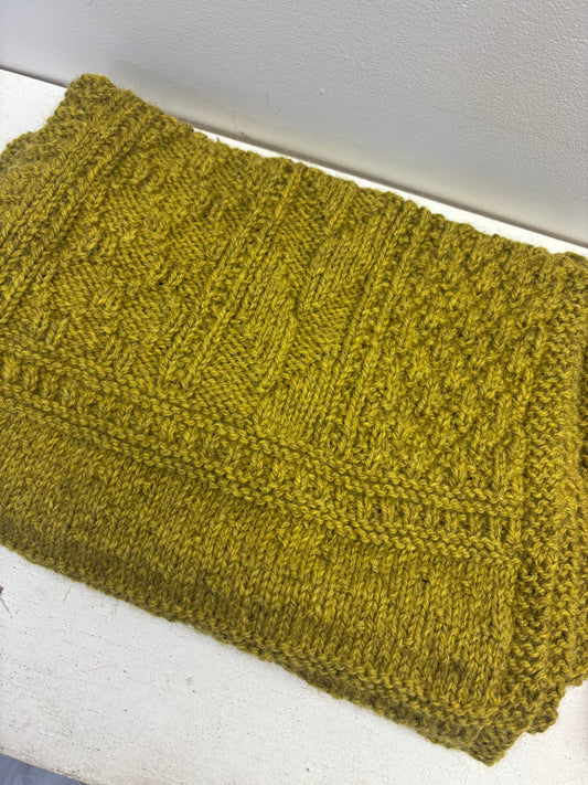 Hand Knit Wool & Alpaca Blanket