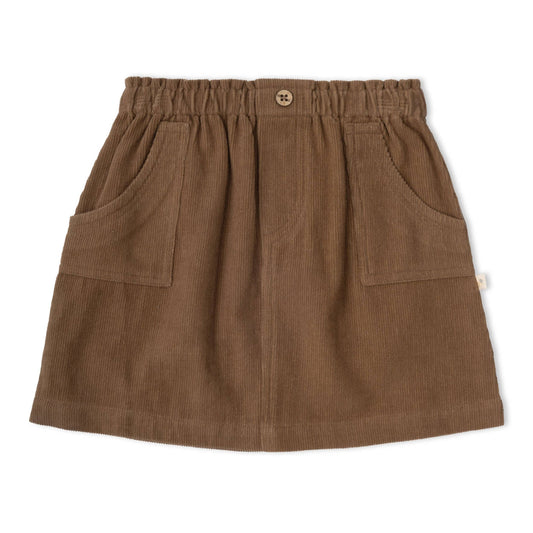Organic Corduroy Skirt - Brown