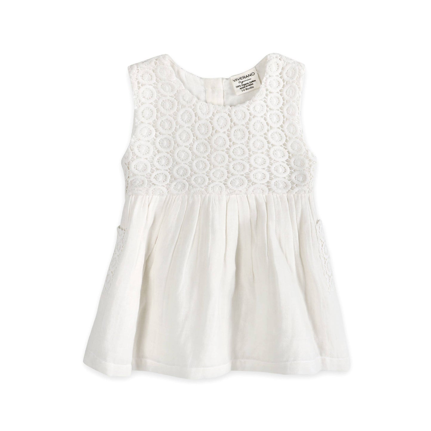 Taylor Crochet Lace Baby Dress + Bloomer (Organic)