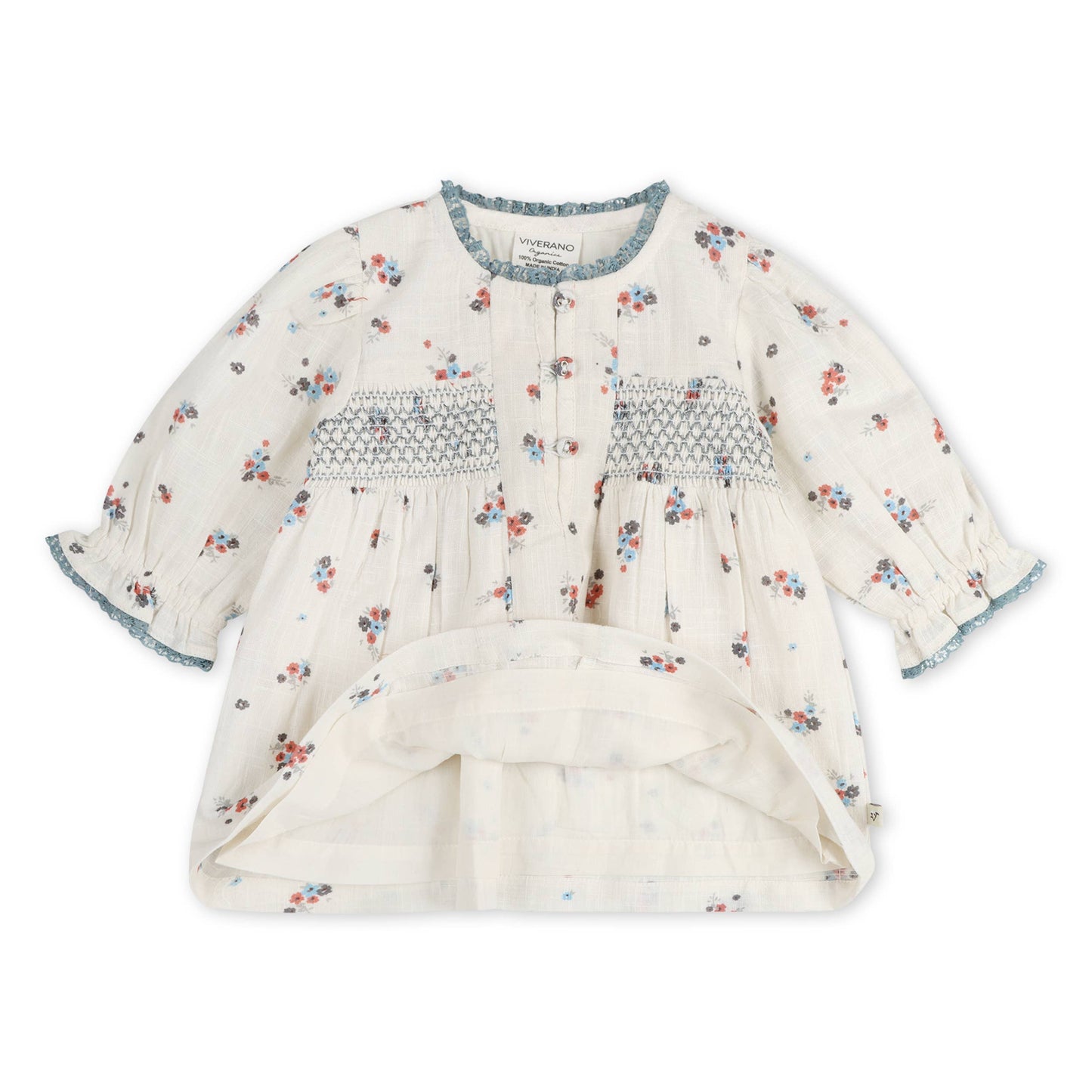 Juliet Smocked Floral Baby Dress & Bloomer Set (Organic)