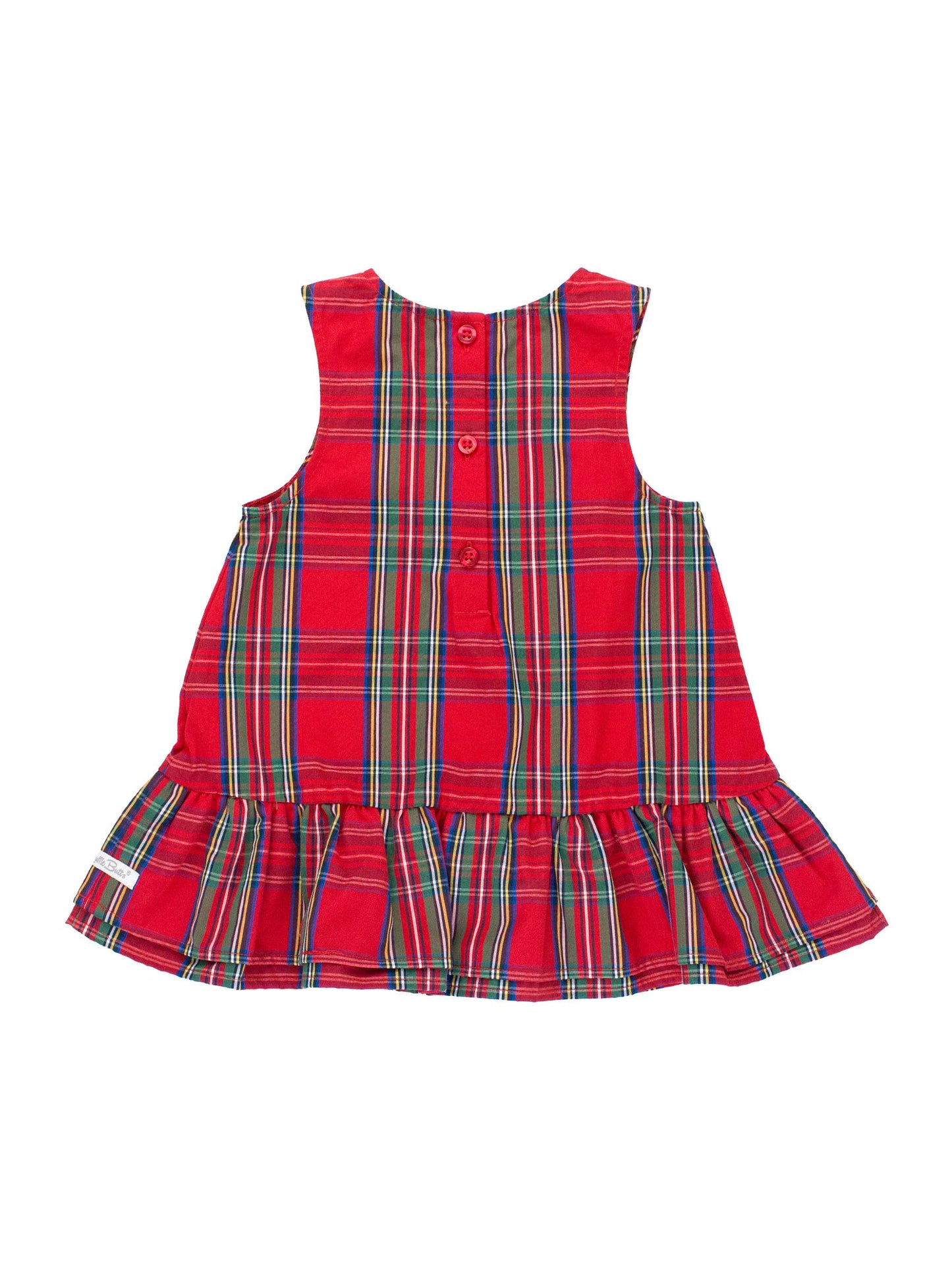 Girls Tis The Season Plaid Jumper Dress
