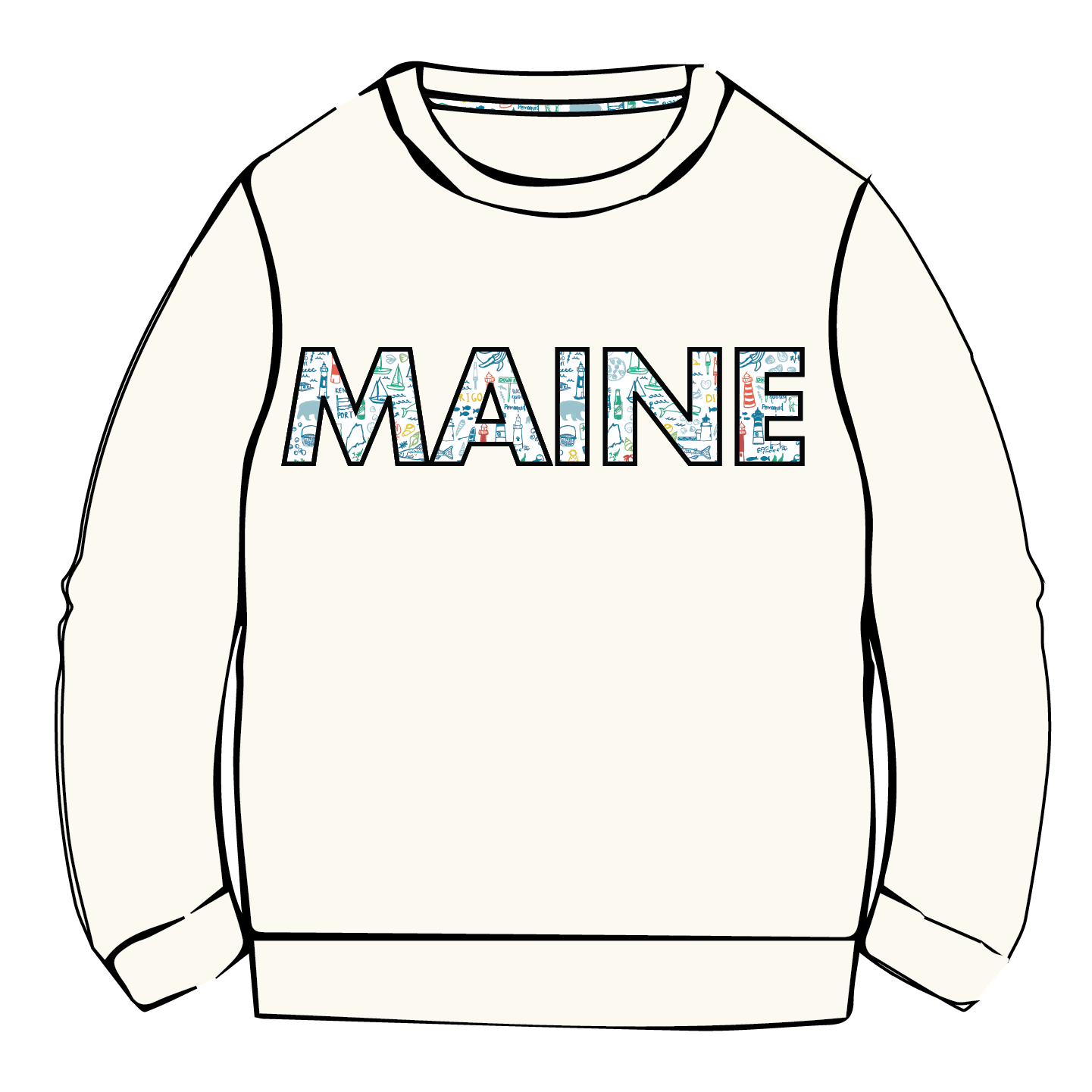 Maine Summer Kids Crewneck Sweatshirt