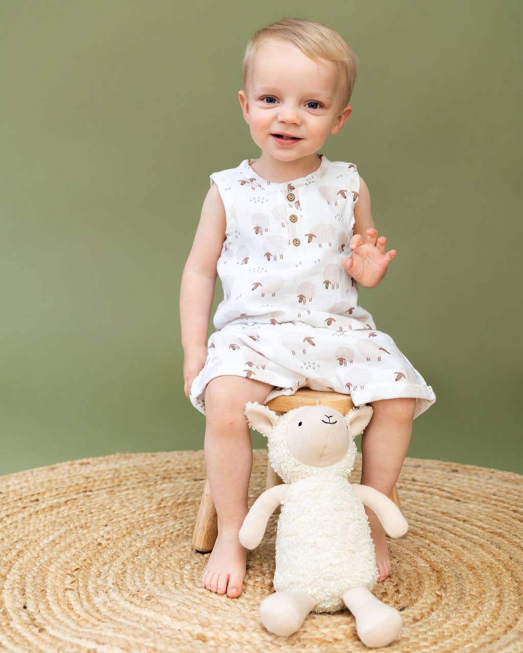 Luna Lamb - Organic Sherpa Knit Stuffed Animal Baby Toy