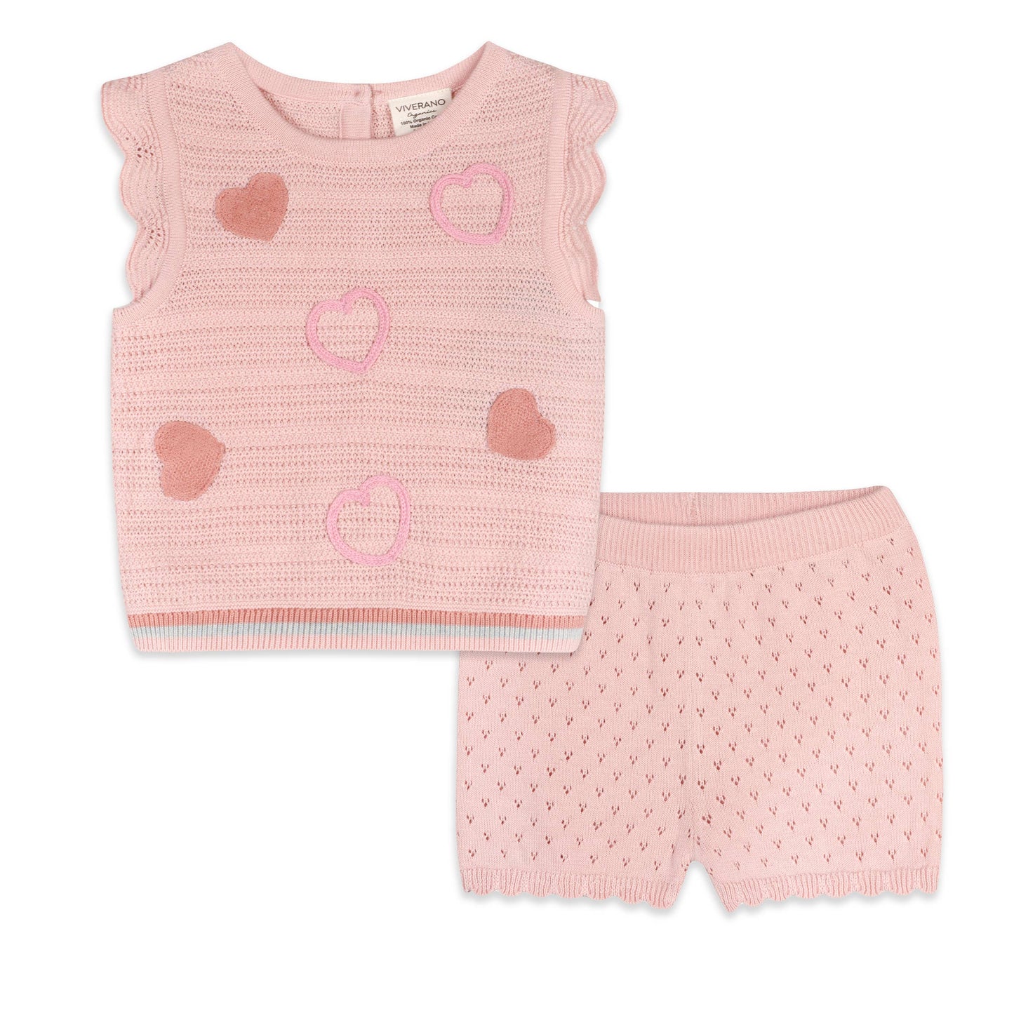 Olivia Hearts Baby Tank & Shorts Set (Organic)