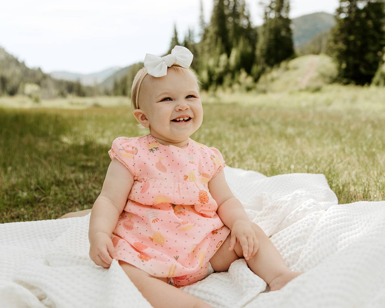 Veggie Baby Cap Sleeve Muslin Dress Bloomer (Organic Muslin)