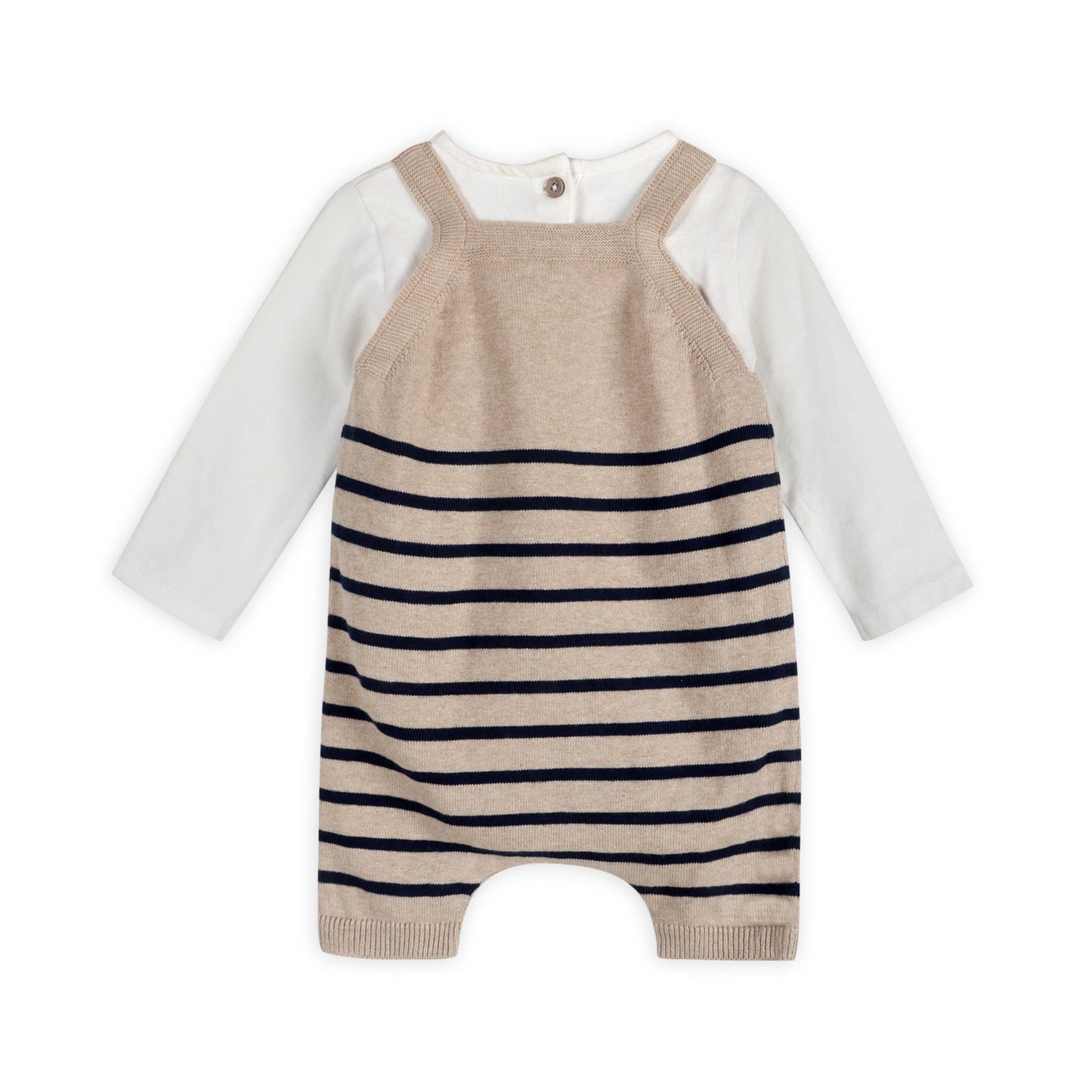 Airplane Stripe Embroidered Baby Knit Romper (Organic)