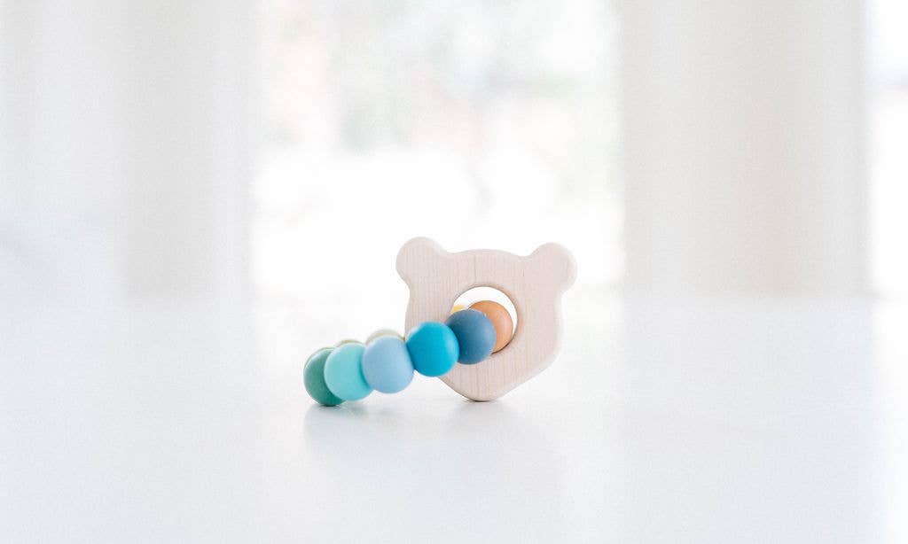 Mini Bear Teething Toy Sensory Ring for Baby