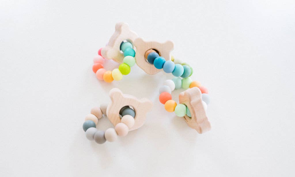 Mini Bear Teething Toy Sensory Ring for Baby