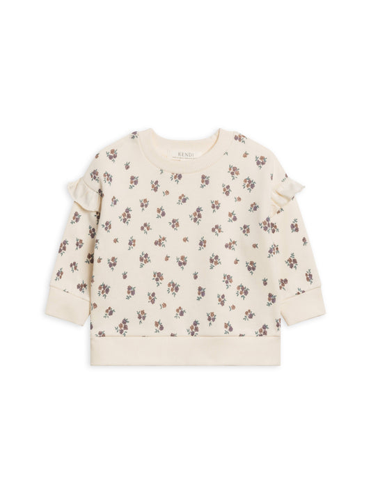 Abbey Fleece Ruffle Sleeve Pullover - Tempe Floral