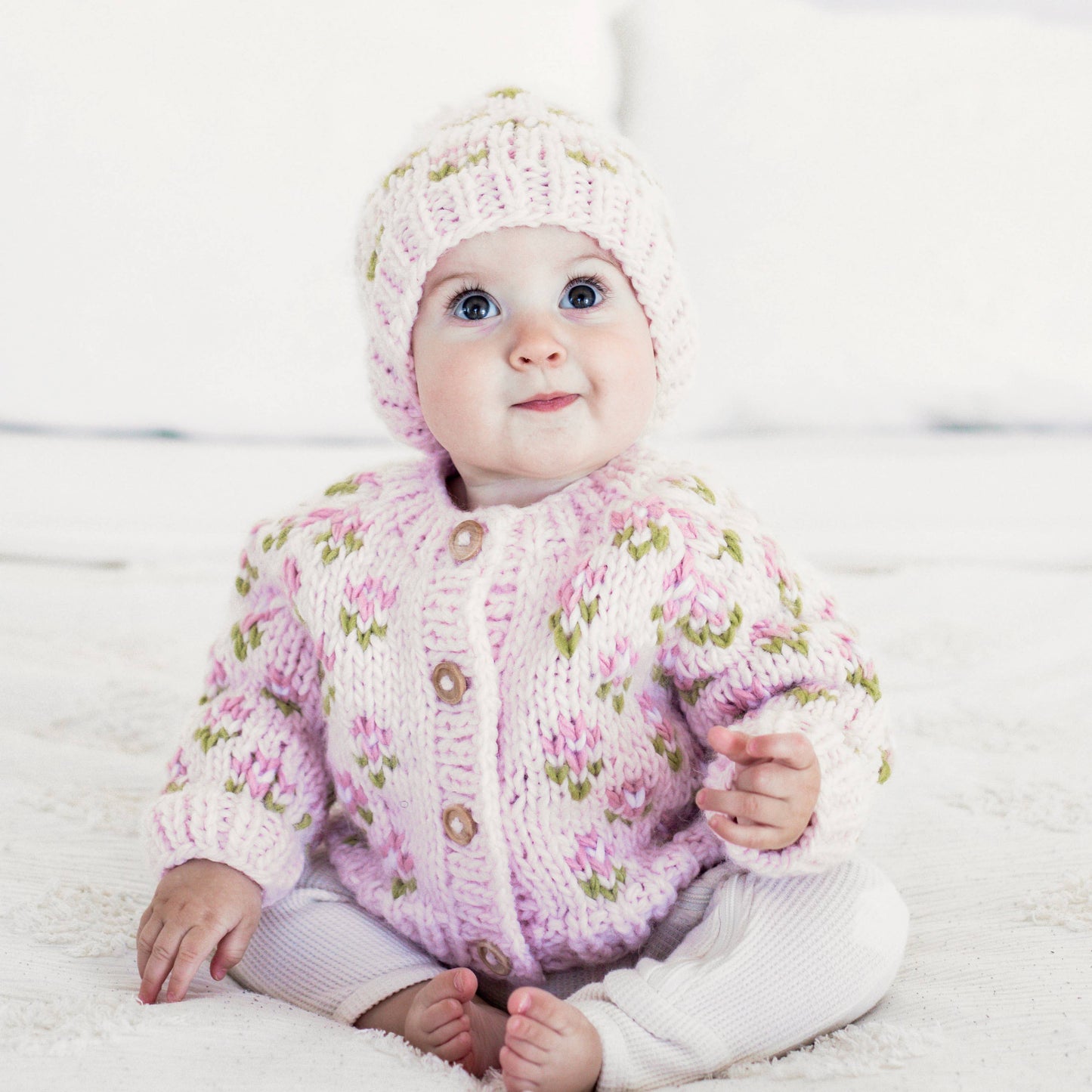 Bitty Blooms Blush Cardigan Sweater