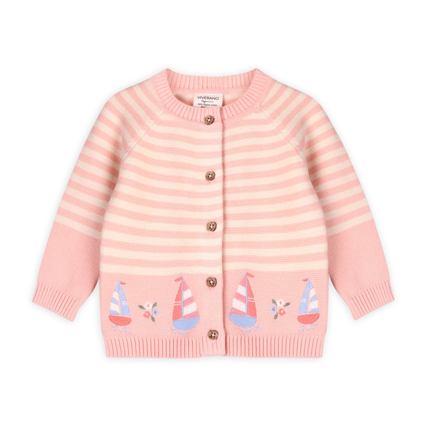 Sailboats & Stripe Baby Knit Cardigan (Organic)