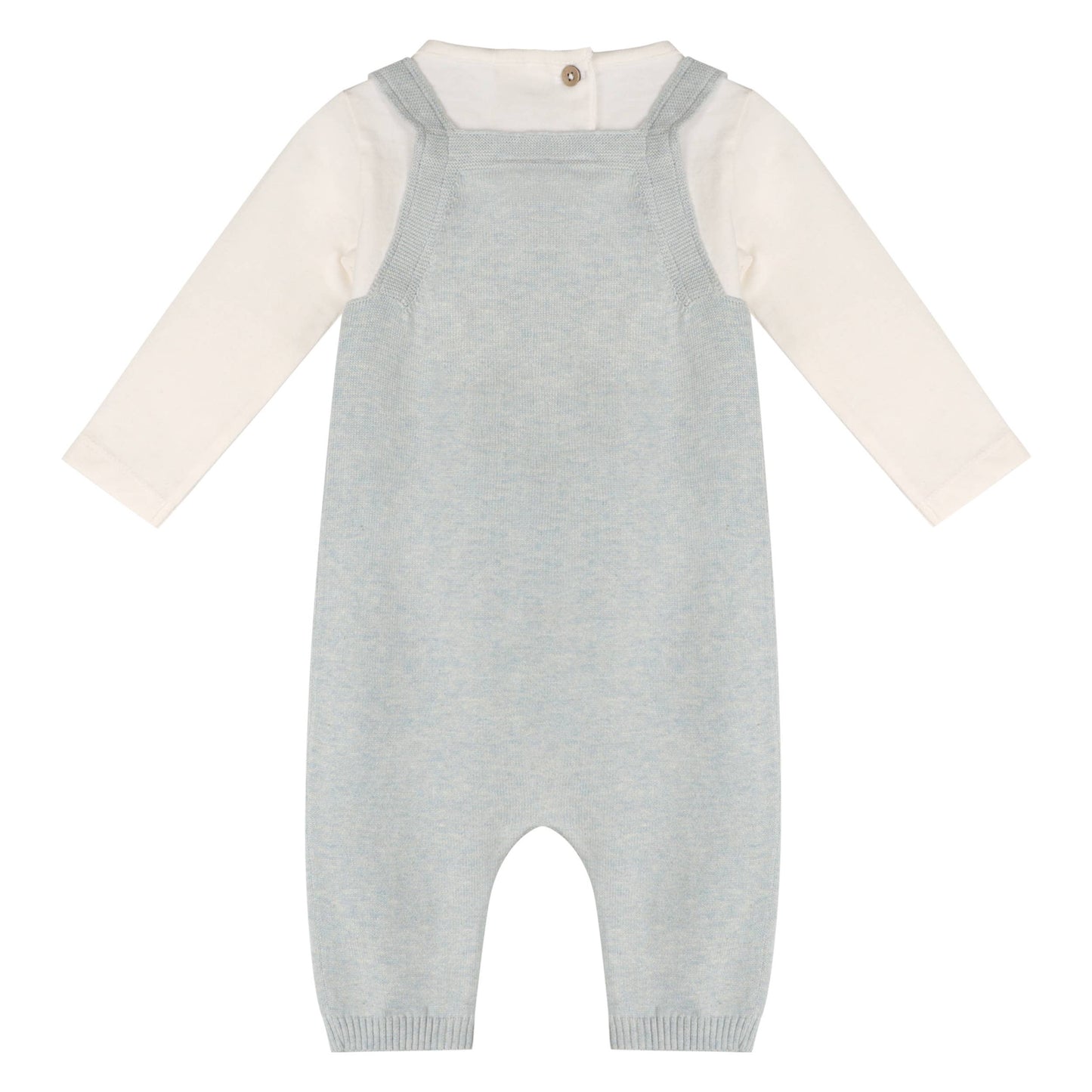 Whale Embroidered Knit Baby Overall Set (Organic Cotton)