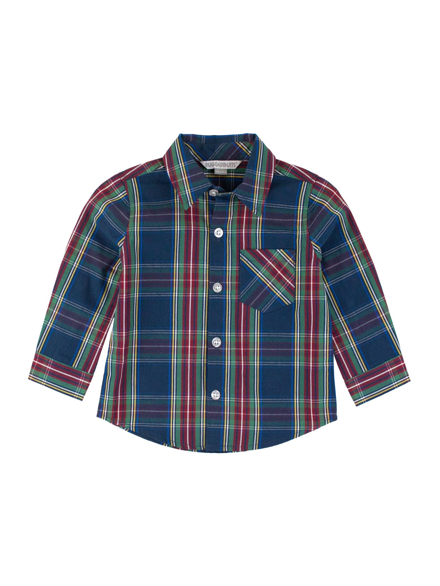 Boys Winter Nights Plaid Long Sleeve Button Down Shirt