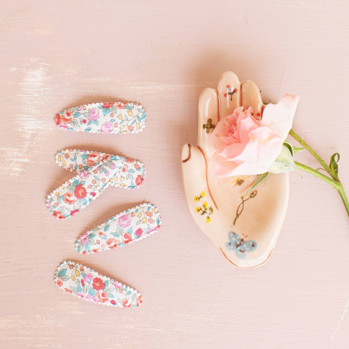 Chloe Pink Watercolor Hair Clips