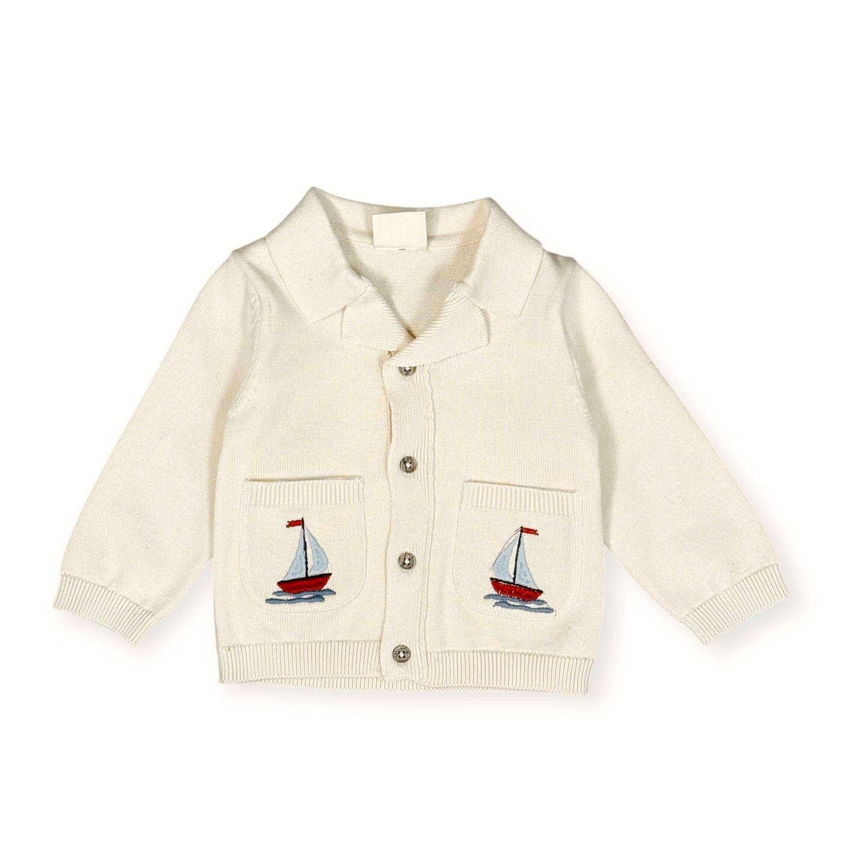 Sailboat Embroidered Pocket Baby Shirt & Pants (Organic)