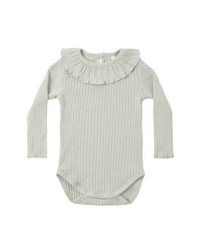 RUFFLE COLLAR BODYSUIT SAGE