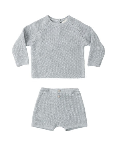 SUMMER KNIT SET HEATHERED SKY