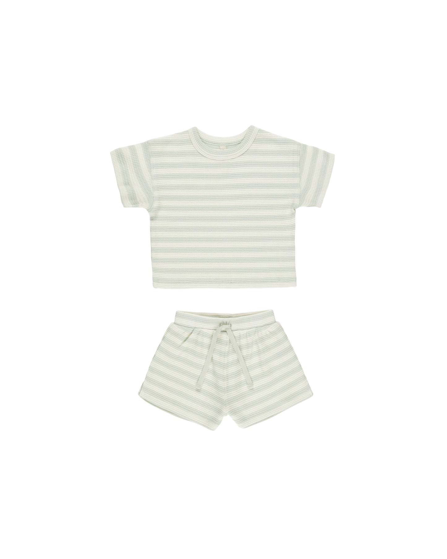 Waffle Tee + Short Set - Mint Stripe