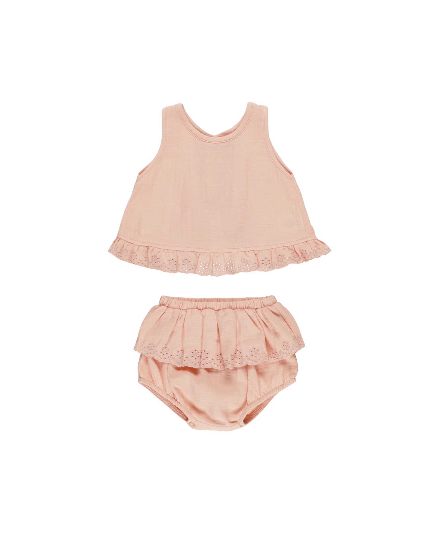 Ruffled Tulip Top + Bloomer Set Melon