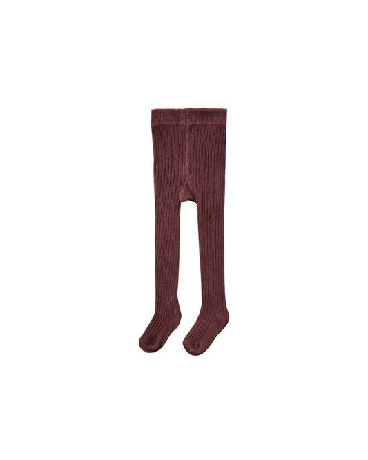 Ribbed Tights - Burgundy