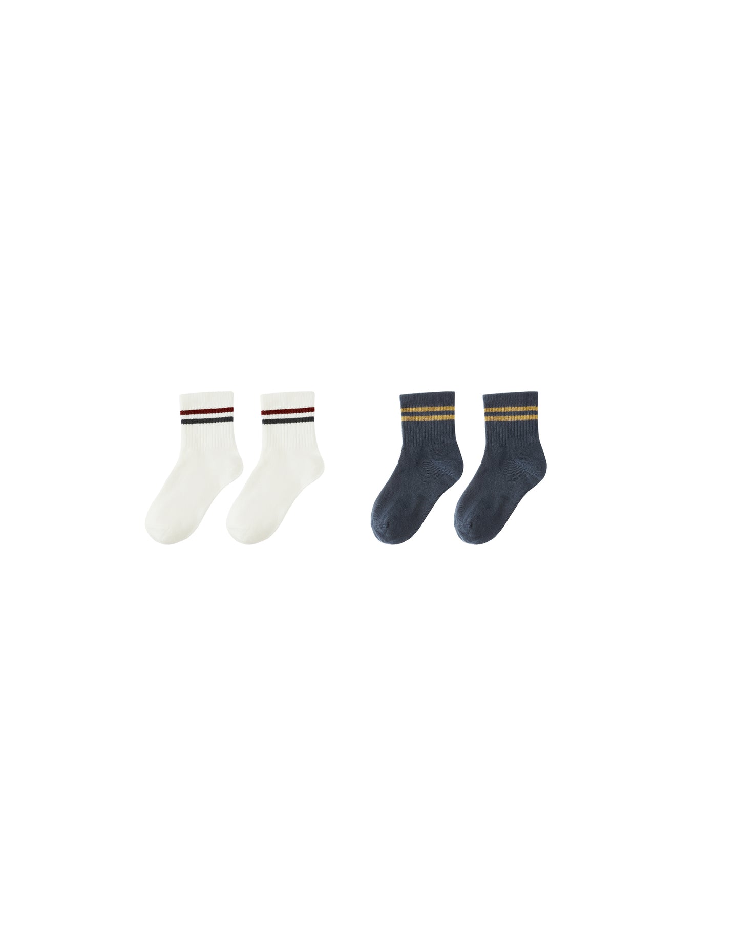 Stripe Socks 2 Pack- Ivory and Navy