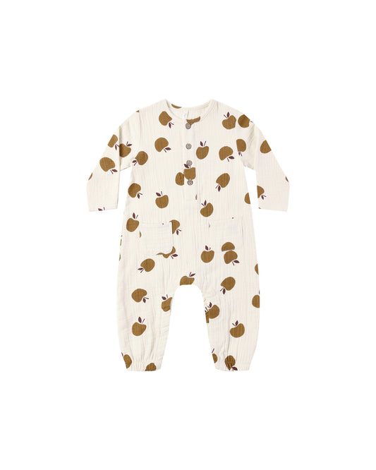 Long Sleeve Woven Jumpsuit - Golden Apple