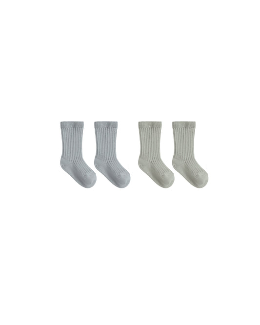 Sock Set - Fern, Steel Blue