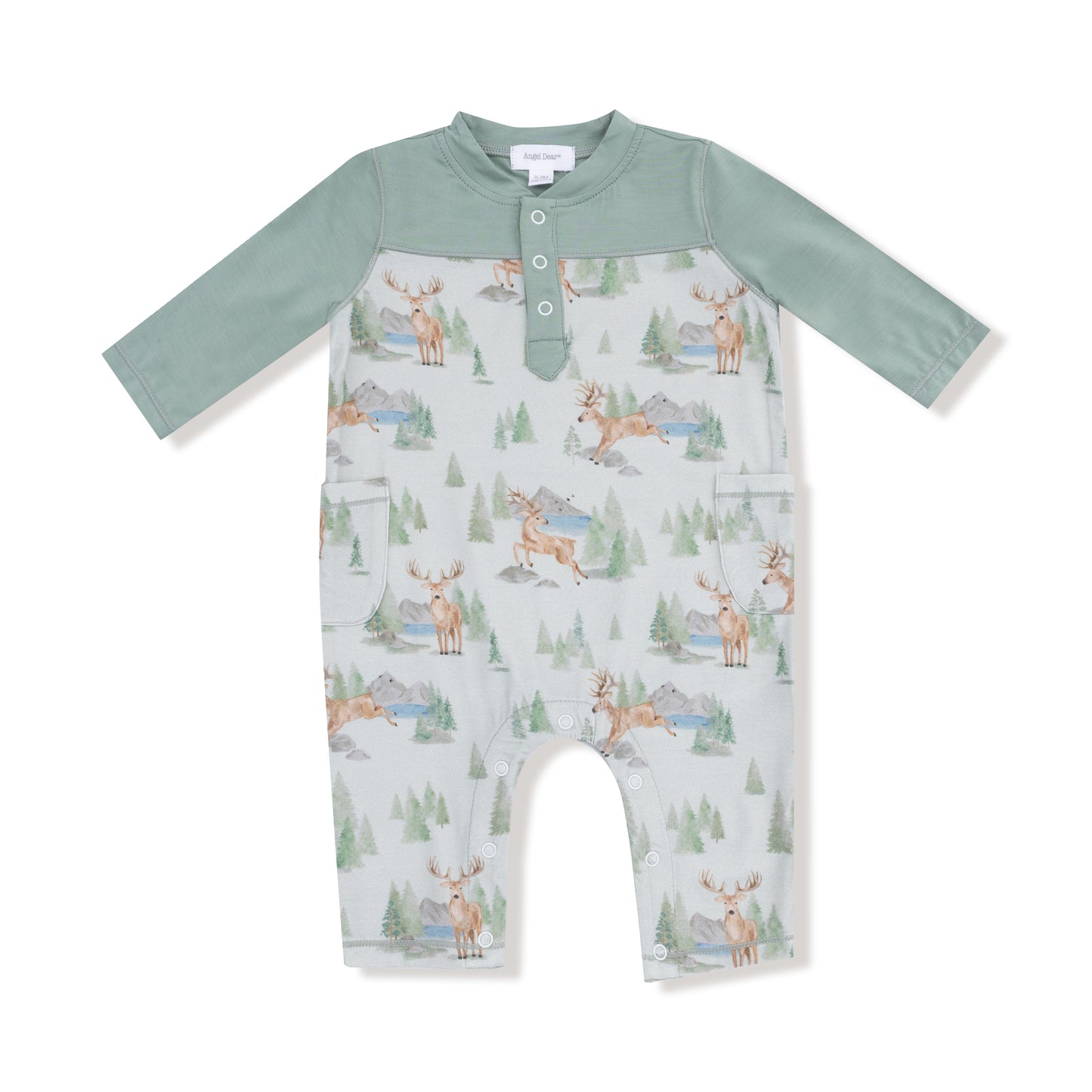 Buck Deer Romper Contrast Sleeves