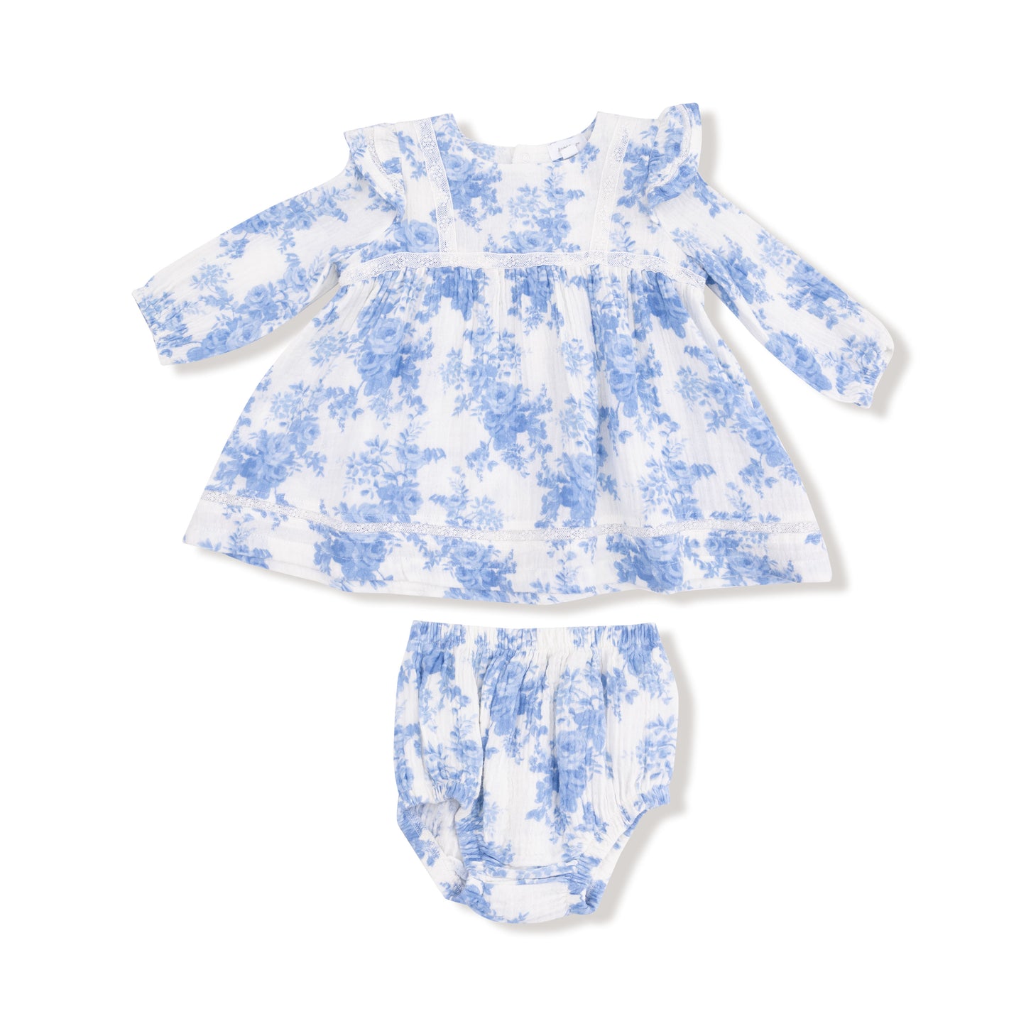 Cottage Floral Blue Dress