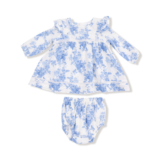 Cottage Floral Blue Dress