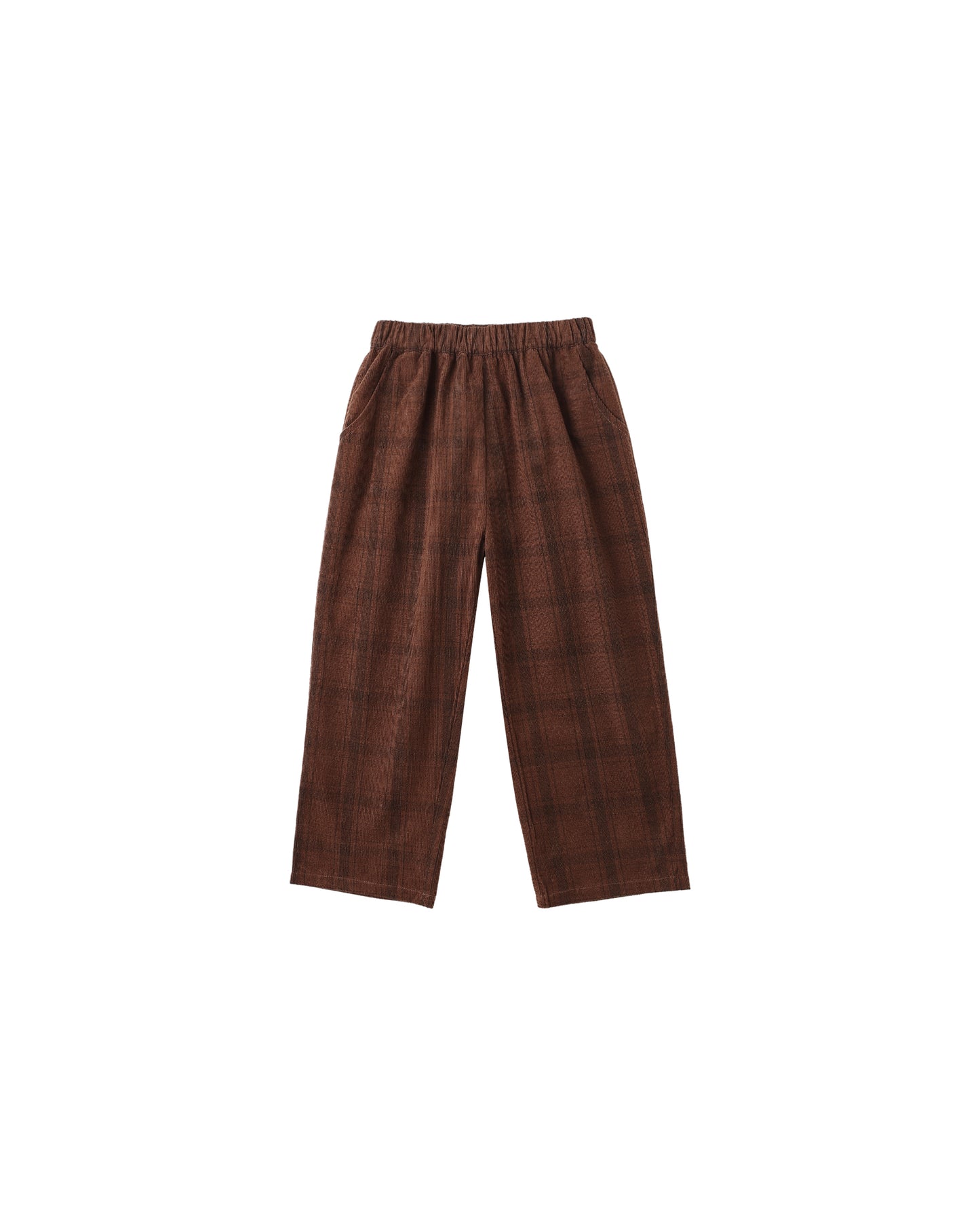 Corduroy Baggy Pant - Brown Plaid