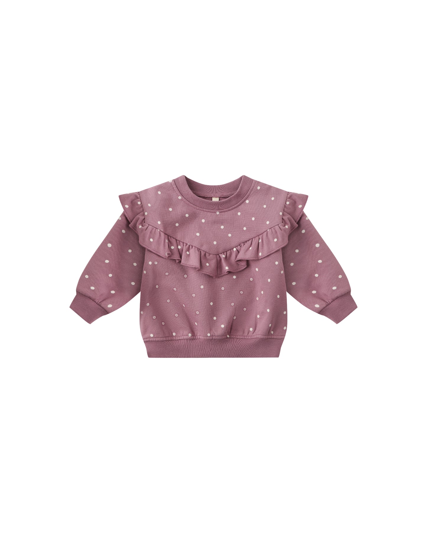 Ruffle Fleece Sweatshirt - Polka Dots