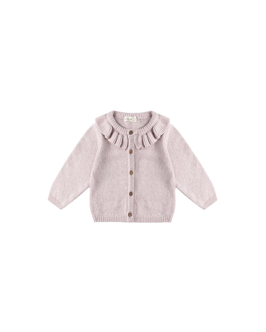 Ruffle Collar Cardigan - Lilac