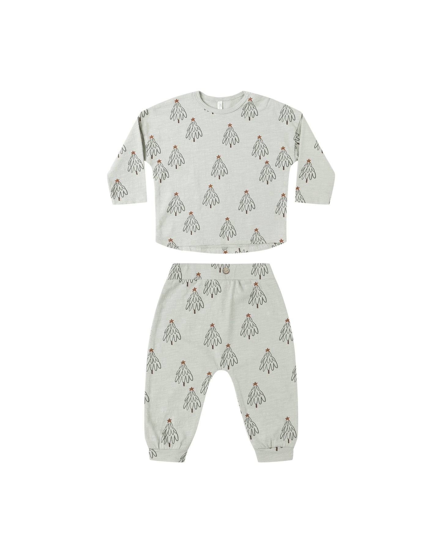 Long Sleeve Tee & Pant Set - Trees