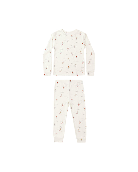 Organic Long Sleeve Pajamas - Skiers