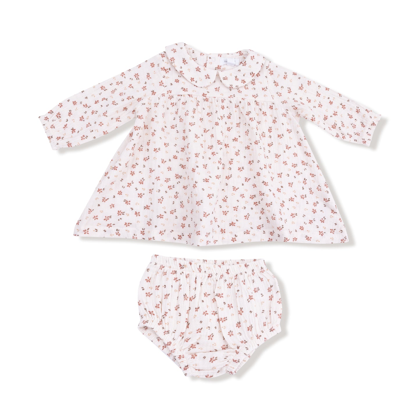 Carrie Floral Muslin Dress Peter Pan Collar + Bloomers